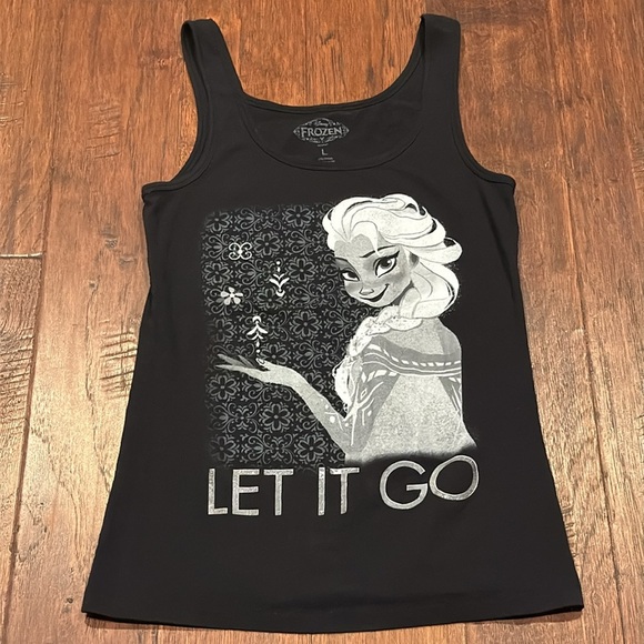 Frozen Black Tank Top with Elsa Graphic - Picture 1 of 11